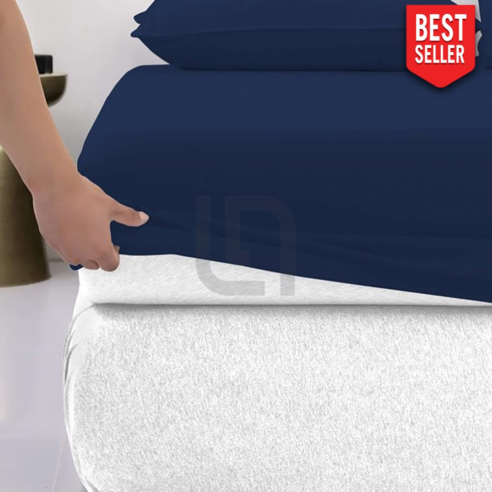 Cotton Fitted Sheet - Dark Blue - TC 151