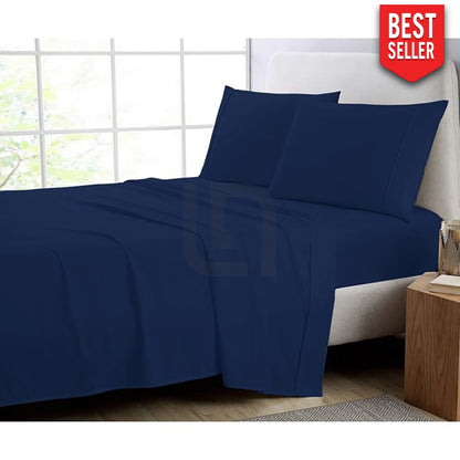 Cotton Fitted Sheet - Dark Blue - TC 154