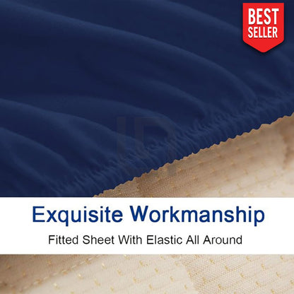 Cotton Fitted Sheet - Dark Blue - TC 152