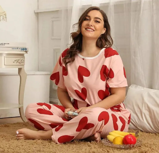 Trendy Pyjama & T-Shirt Set 2-Piece Set