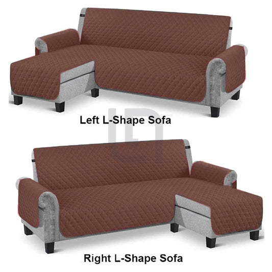 L-Shape Sofa Cover - Brown