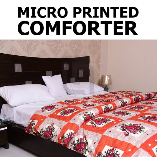 Micro Printed Comforter - Orange Rosetta