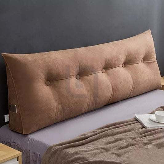 Neck Support Velvet Pillow - Brown
