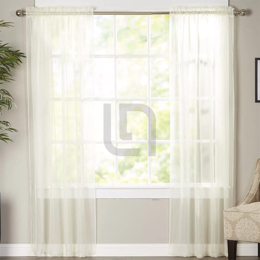Net Curtains Polyester Sheer Panel - Off White