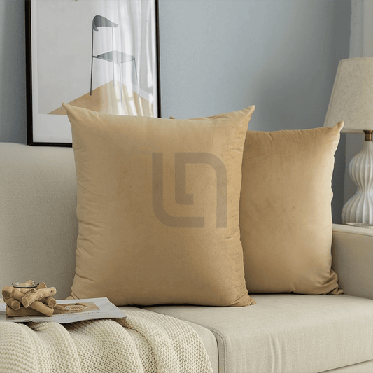  Velvet Cushion Covers - Beige
