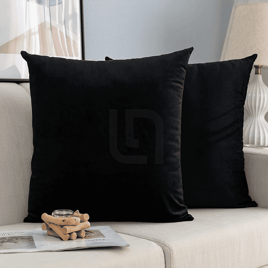  Velvet Cushion Covers - Black