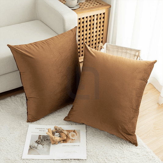  Velvet Cushion Covers - Brown