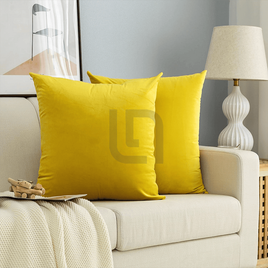  Velvet Cushion Covers - Yellow