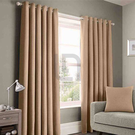 Plain Cotton Curtain - Beige