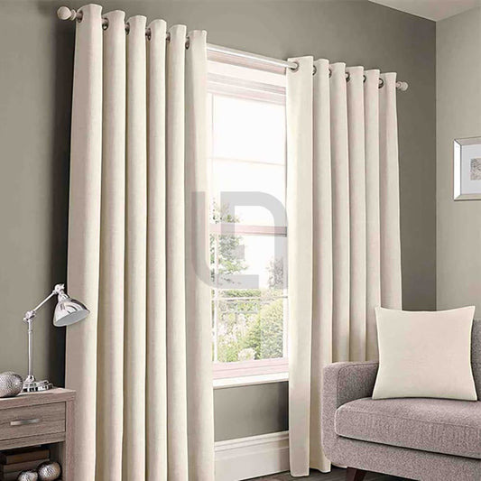 Plain Cotton Curtain - Off White