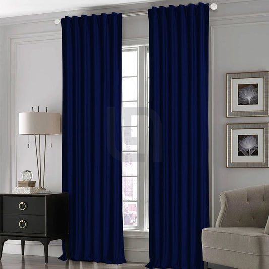  Silk Curtains For Office & Home - Dark Blue