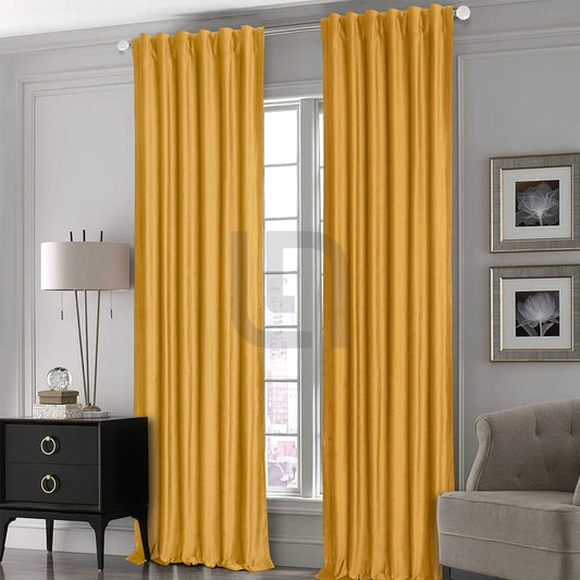  Silk Curtains For Office & Home - Golden