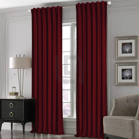  Silk Curtains For Office & Home - Maroon