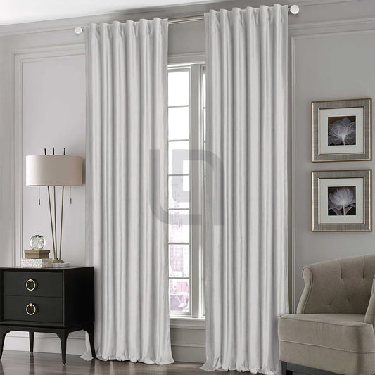  Silk Curtains For Office & Home - Silver Grey