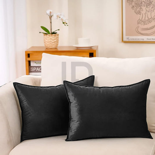  Silk Pillow Covers – Black