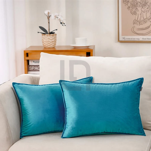  Silk Pillow Covers – Dark Cyan