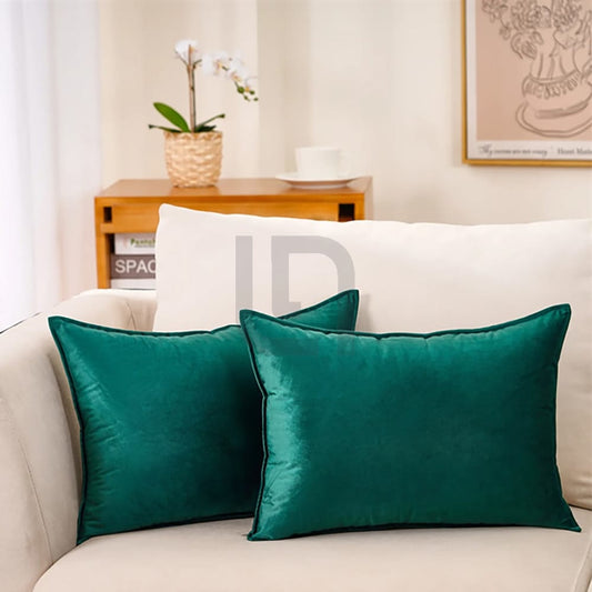  Silk Pillow Covers – Dark Green