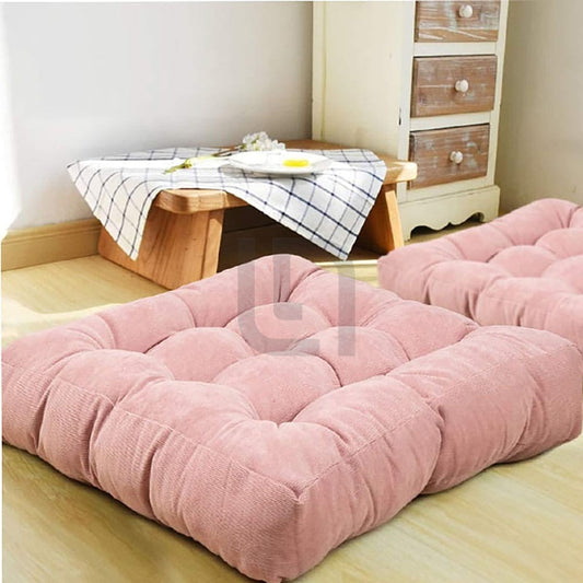  Square Shape Velvet Floor Cushions – Coral