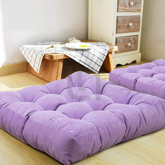  Square Shape Velvet Floor Cushions – Purple