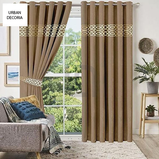  Velvet Curtain Panels - Camel