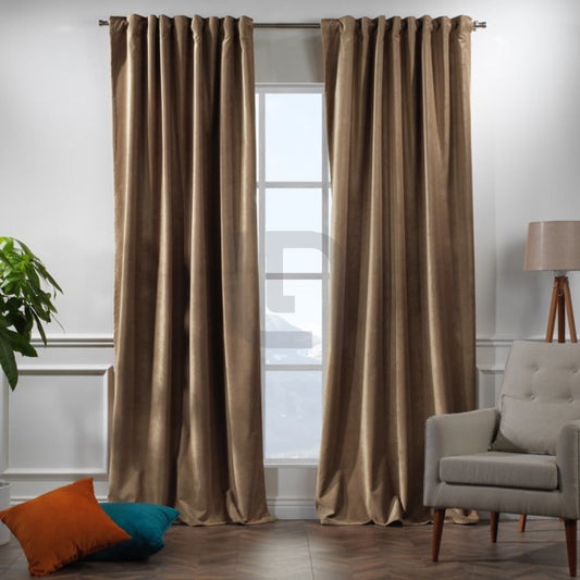  Velvet Curtains For Bedroom & Living Room - Antique Brass
