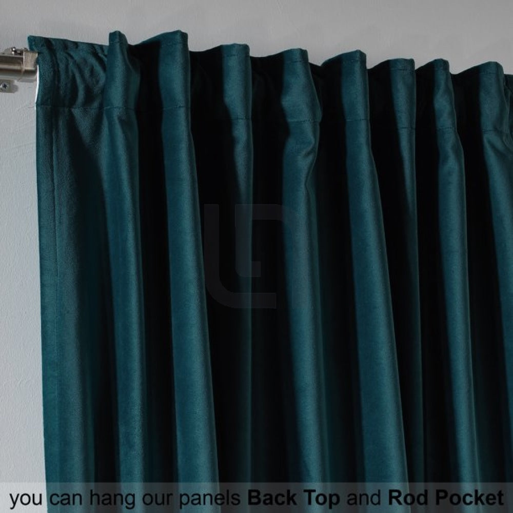  Velvet Curtains For Bedroom & Living Room - Bluish Cyan