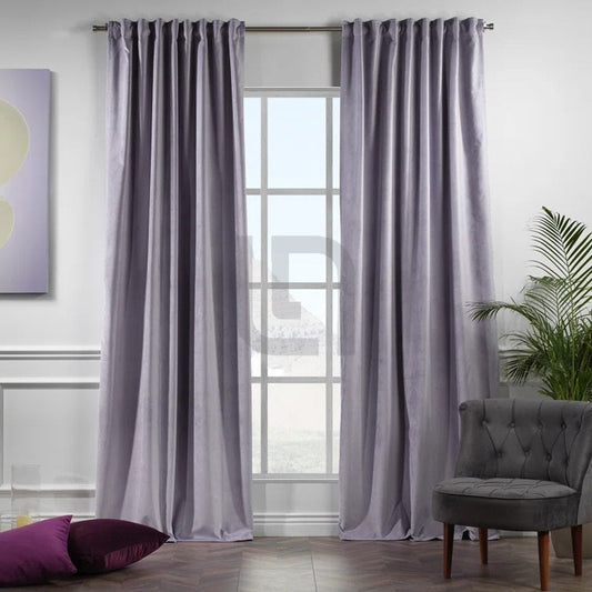  Velvet Curtains For Bedroom & Living Room - Heather Purple