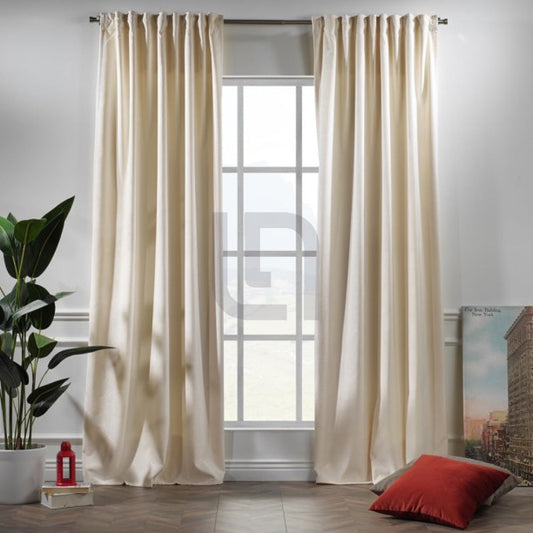  Velvet Curtains For Bedroom & Living Room - Off White