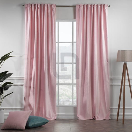  Velvet Curtains For Bedroom & Living Room - Pink
