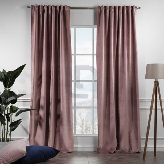  Velvet Curtains For Bedroom & Living Room - Rose Gold
