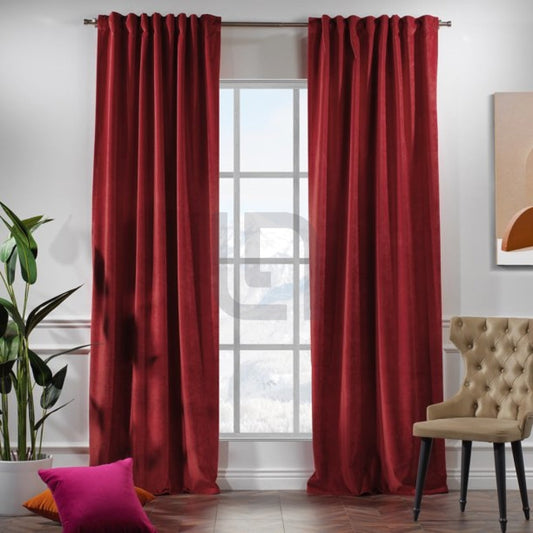  Velvet Curtains For Bedroom & Living Room - Scarlet