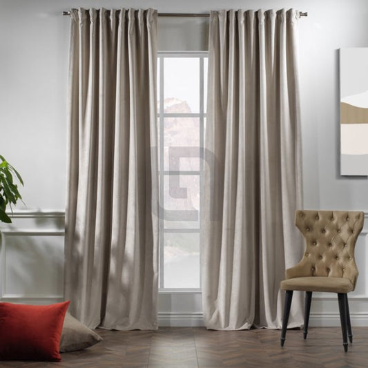  Velvet Curtains For Bedroom & Living Room - Seashell