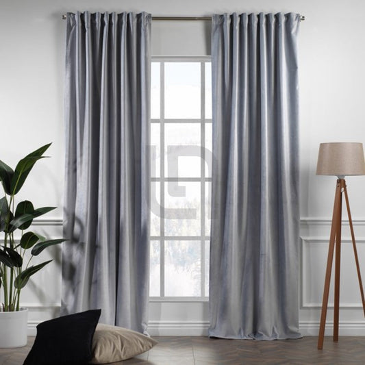  Velvet Curtains For Bedroom & Living Room - Silver