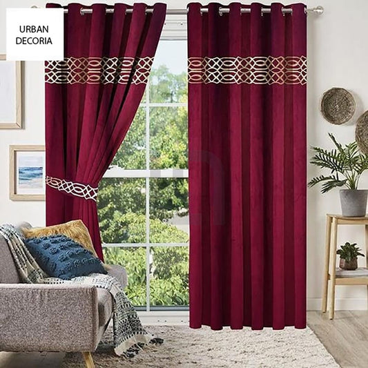  Velvet Curtain Panels - Maroon