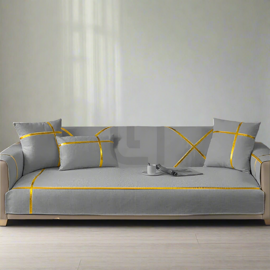  Velvet Sofa Cover - Anti Slip - Grey