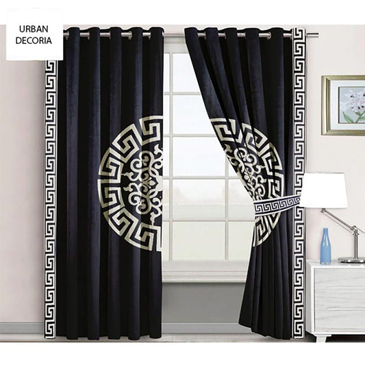  Versace Velvet Curtains - Black