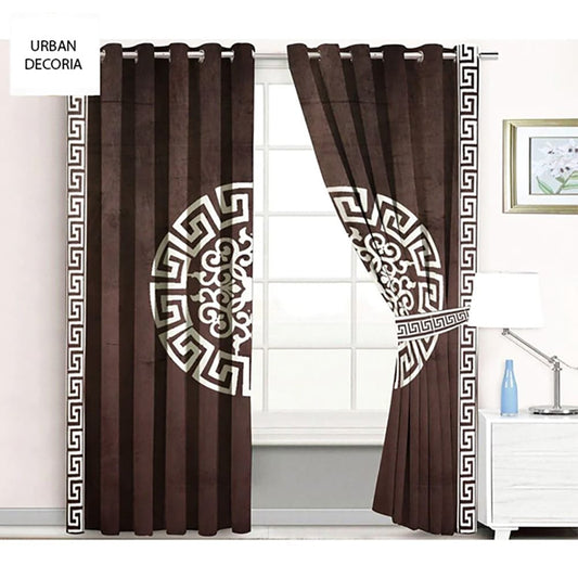  Versace Velvet Curtains - Brown