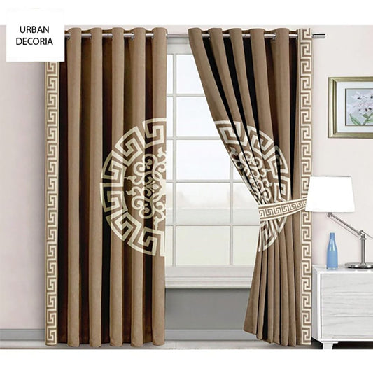  Versace Velvet Curtains - Camel