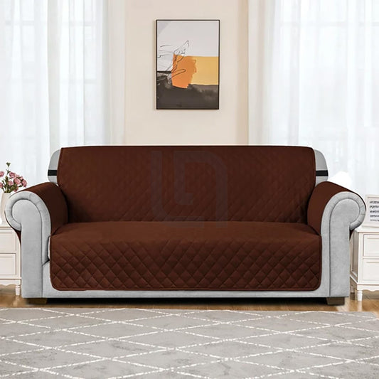 Quilted Non-Slip Box Sofa Cover - Brown