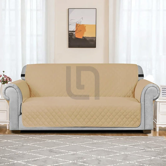 Quilted Non-Slip Box Sofa Cover - Sand