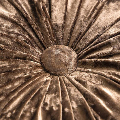 Round Pumpkin Velvet Sofa Cushion - Coffee