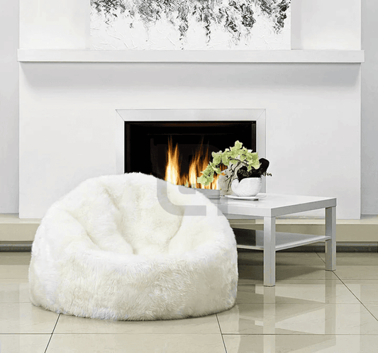 Soft Fur Bean Bag - White