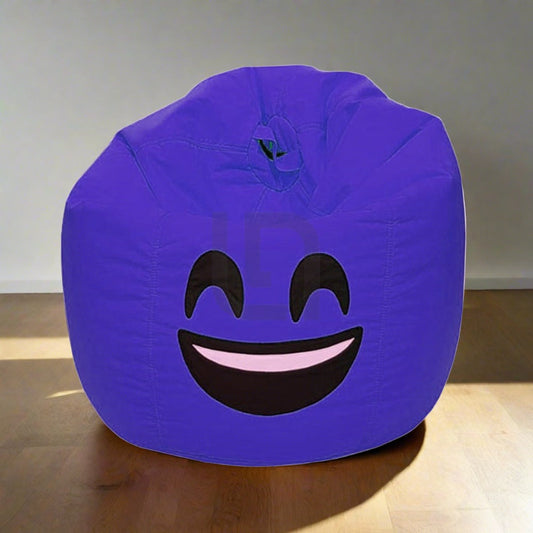 Smiley Face Bean Bag - Blue