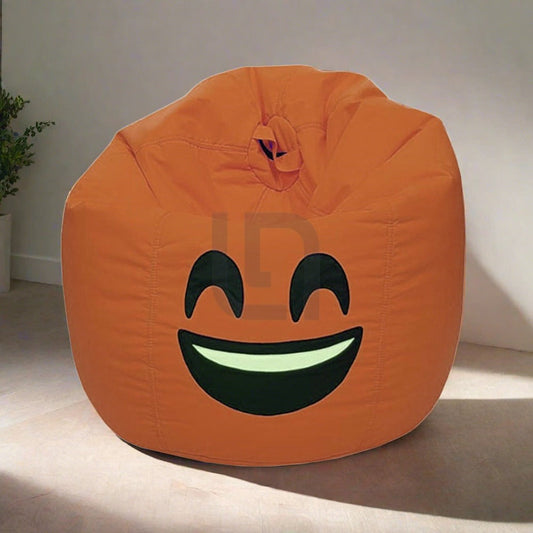 Smiley Face Bean Bag - Orange