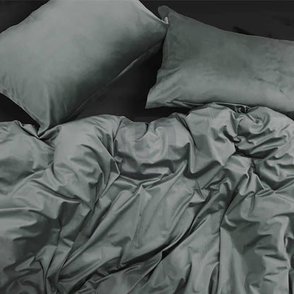 Velvet Quilt Cover - Ash