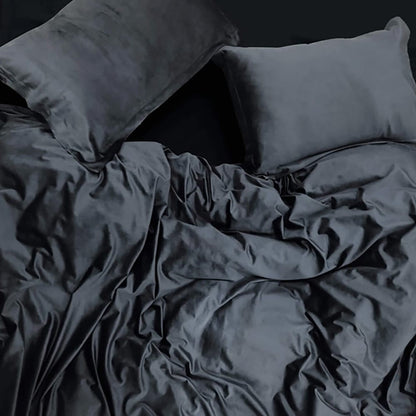 Velvet Quilt Cover - Charcoal