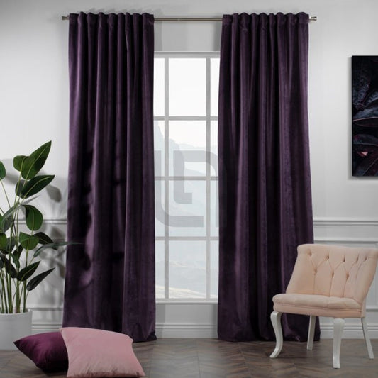  Velvet Curtains For Bedroom & Living Room - Magenta